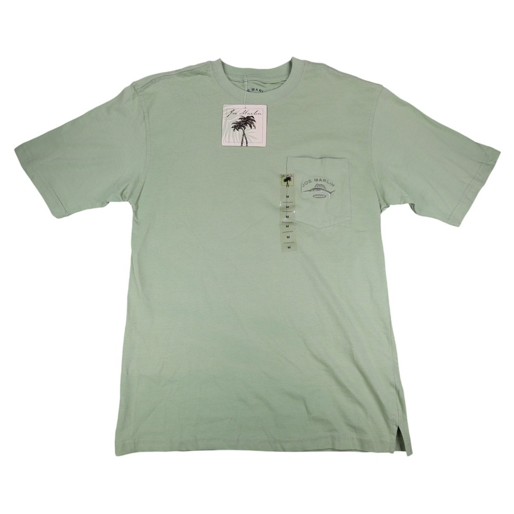 Joe Marlin Pocket T-Shirt Mens Medium Green Cotton Embroidered Logo JMKS-1869